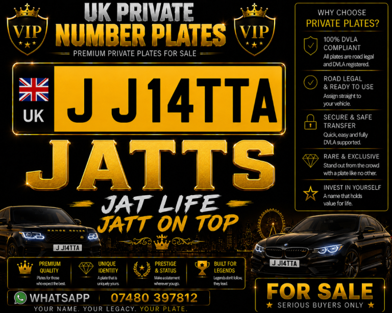 ASIAN PRIVATE NUMBER PLATE JATT