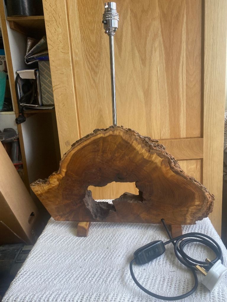 Unique Live Edge Wood Table Lamp – handmade