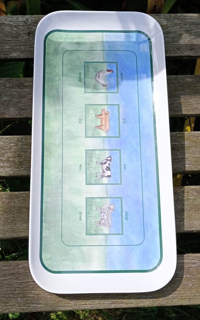 Farm Animal Melamine Tray