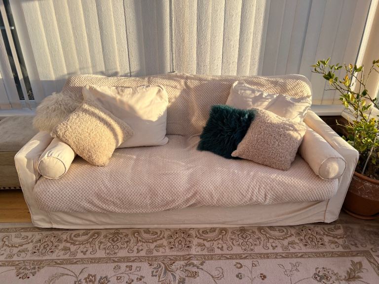 image for *FREE* Sofa and matching armchair with covers and cushions. 