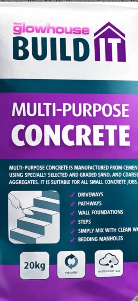 Glowhouse Build It 20kg Multi-Purpose Concrete Bag - New