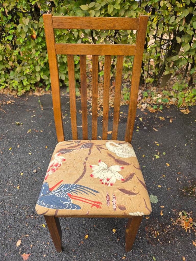 6 Dining room chairs floral and birds