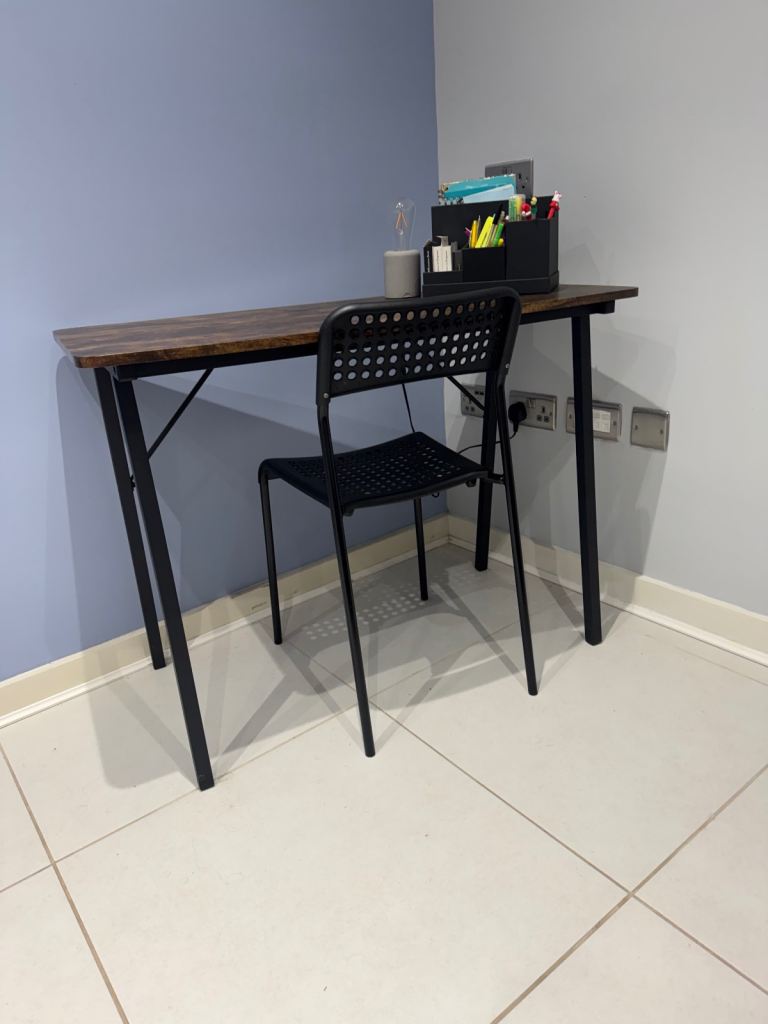 Rustic brown and black desk 