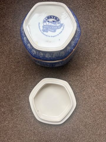 Ringtons Millennium Castle Jar – Blue & White Ceramic, New in Box