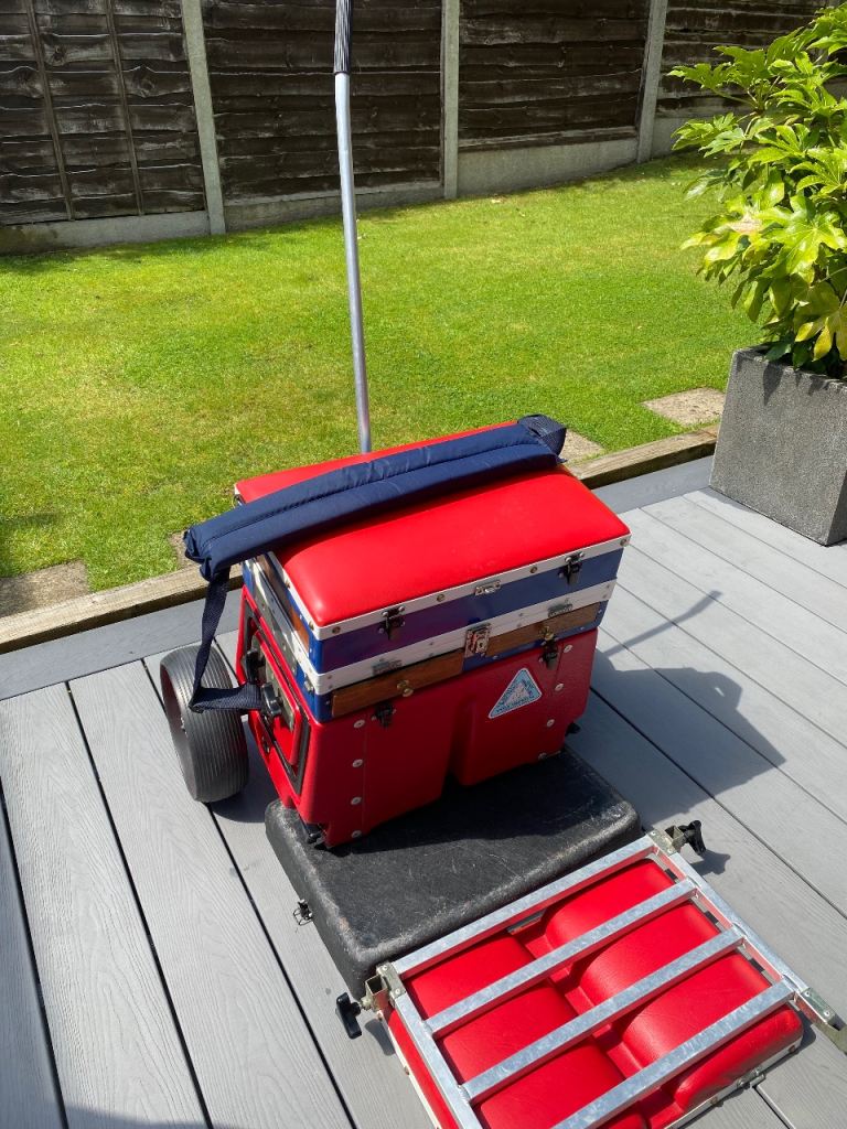 Fishing Trolley Box Seat with Wheels – Good Condition