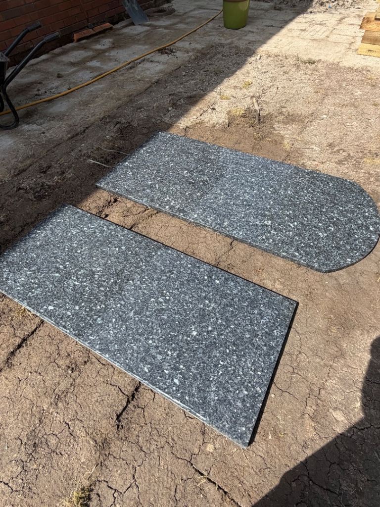 Used Luxury Blue Pearl Granite Slabs 2 pieces