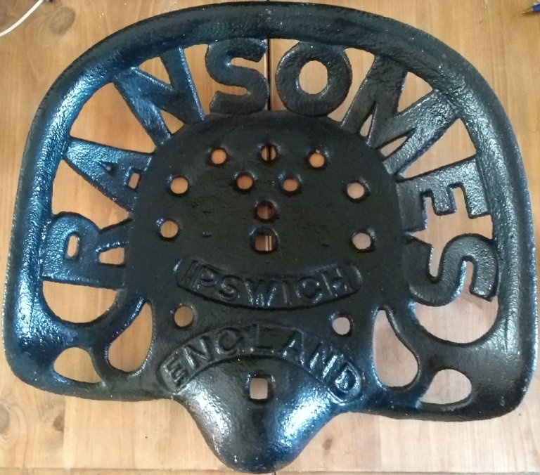 Ransomes lawn mower roller seat