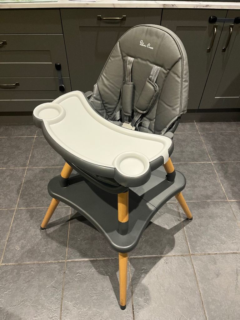 Silver Cross 4-in-1 Eat and Play High Chair and Play Table in Graphite 