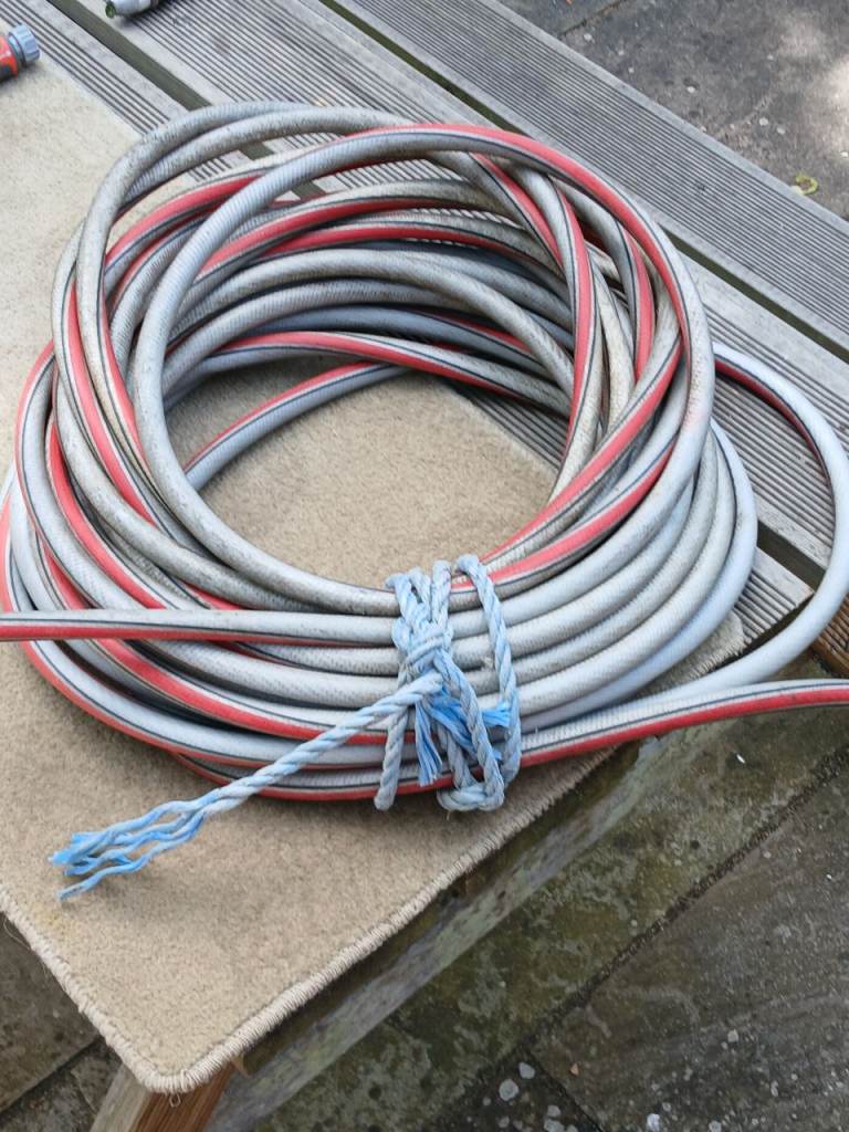 Garden Hose Pipe - Grey and Red, Fair Condition
