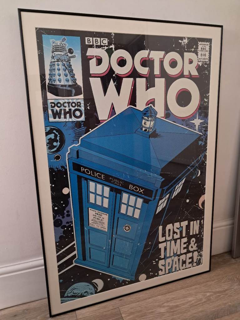 Vintage Dr Who framed poster
