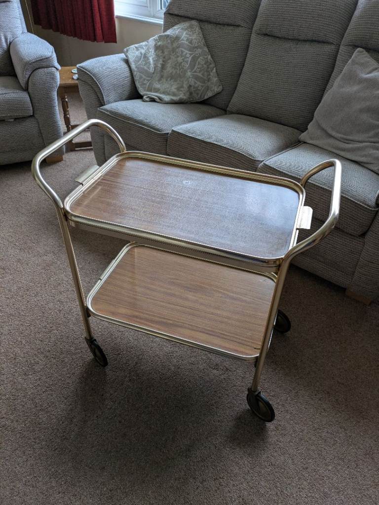 Classic Two-Tier Mid-Century Metal Hostess Trolley 
