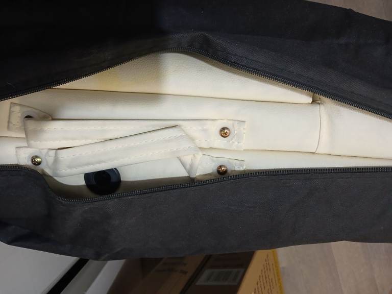 Cream extra large massage table with head and arm rests