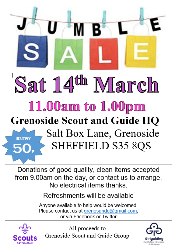 Jumble Sale at Grenoside Scout & Guide HQ - S35 8QS
