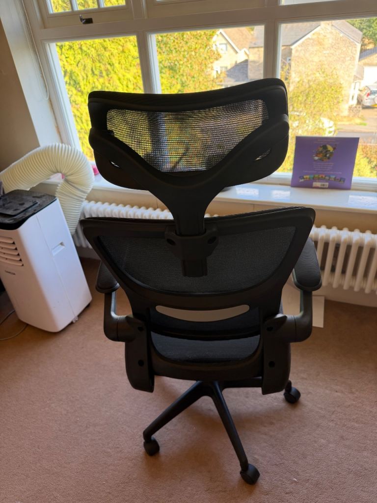 Black Mesh Office Chair with Headrest