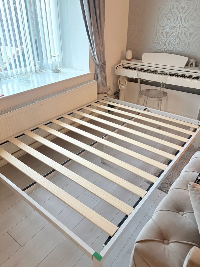 King size white bed frame 