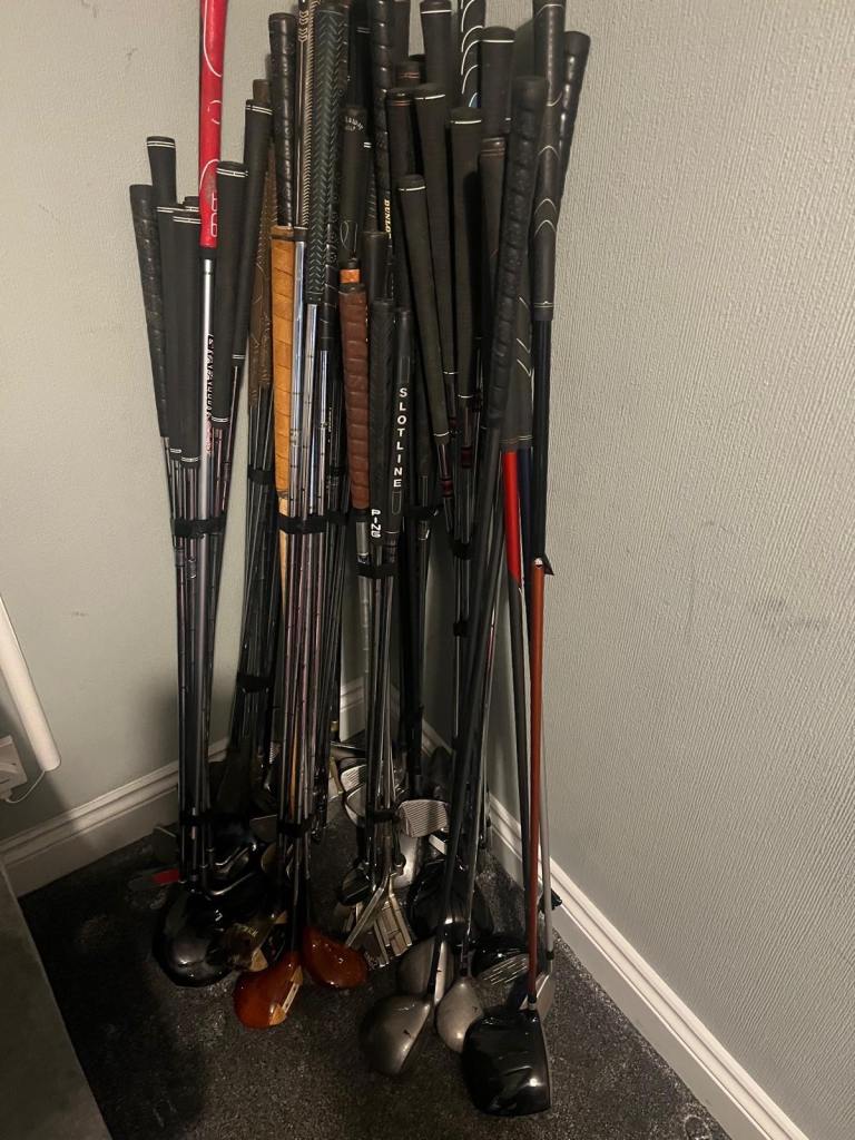 Job lot of mixed golf clubs