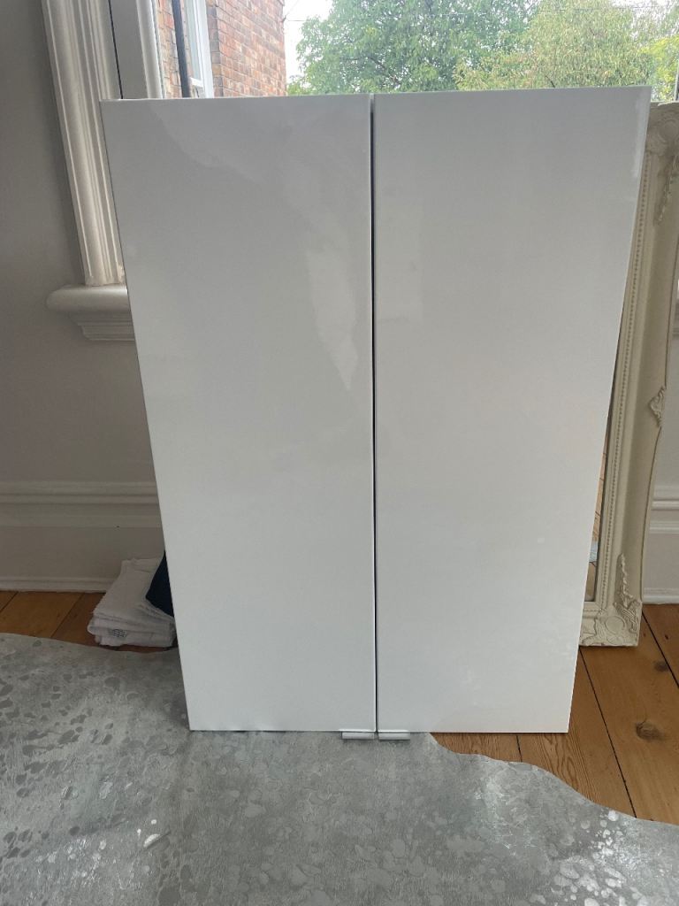 White Gloss Bathroom Cabinet with Shelves – John Lewis