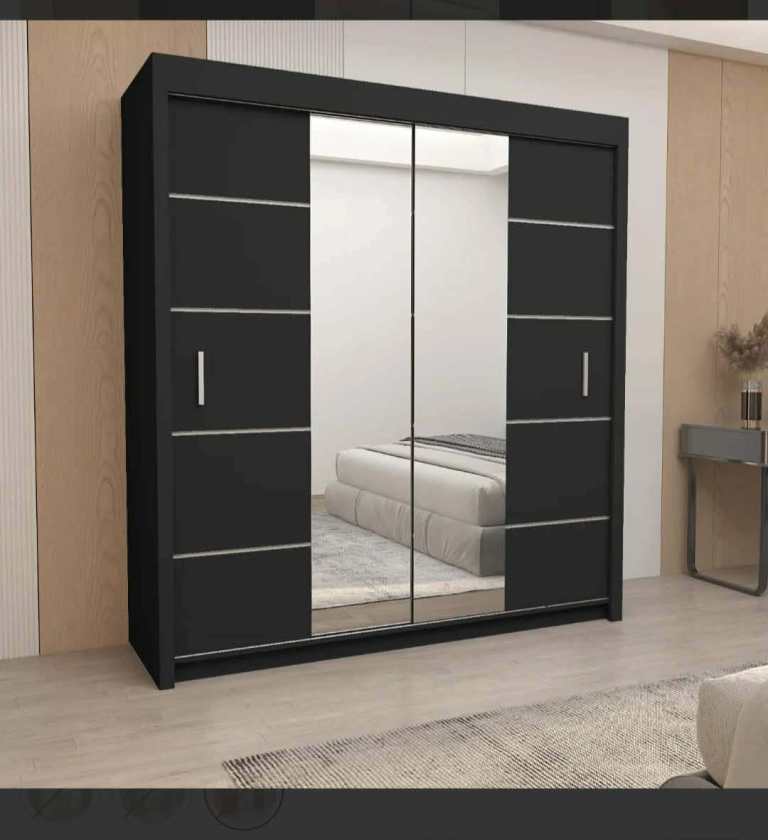2 Fully Mirrors Sliding Doors Wardrobe With Multiple Shelves & Hanging | Special Offer 