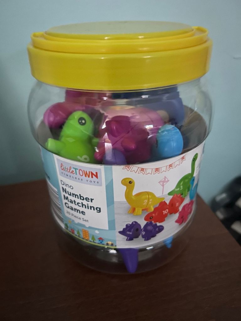 Little Town Dino Number Matching Game - New, 20 Piece Set