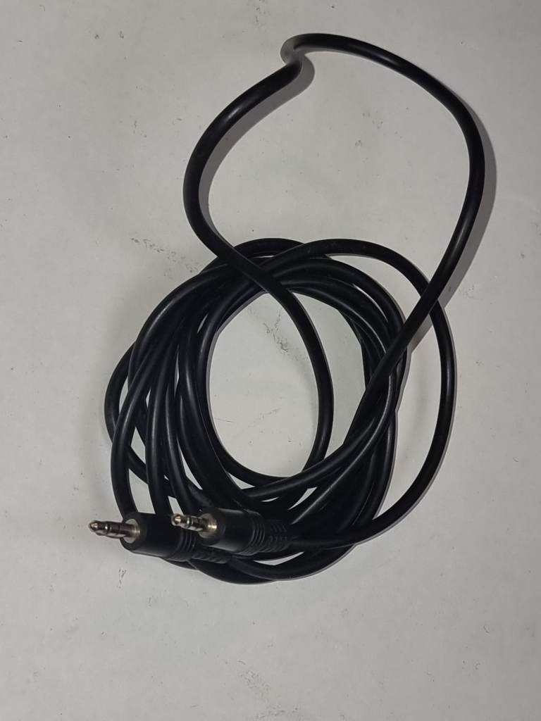 Black Audio Cable with 3.5mm Jacks – Good Condition
