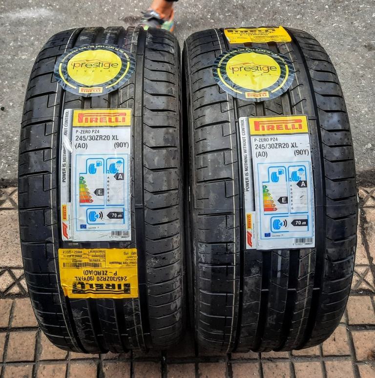 PAIR NEW 2X 245/30 ZR 20 90Y XL PIRELLI P-ZERO PZ4 AO NEW AUDI R8 FRONT TYRES TY16