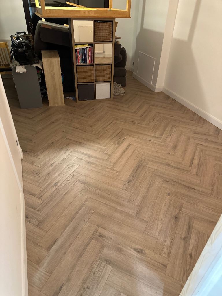 Laminate Herringbone Floor Fitter - Full Home Renovation - Wall panelling 
