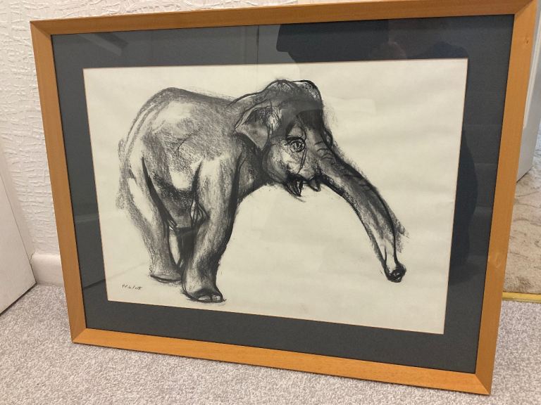 Framed Elephant Print by Nick Pratt from Smoke and Pet Free Home
