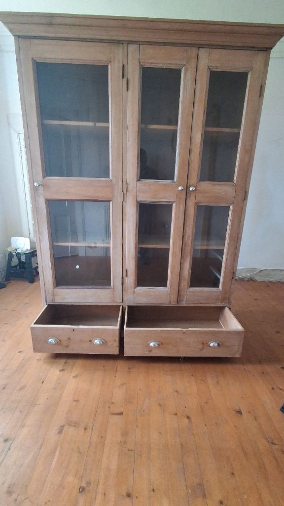 Three door, two drawer French-style display cabinet / bookcase / cupboard