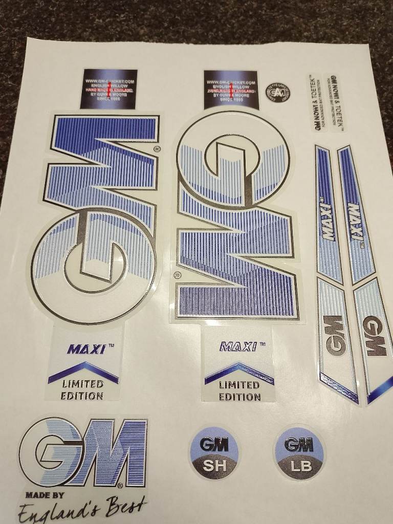 GM Maxi Limited Edition Cricket Bat Stickers – New