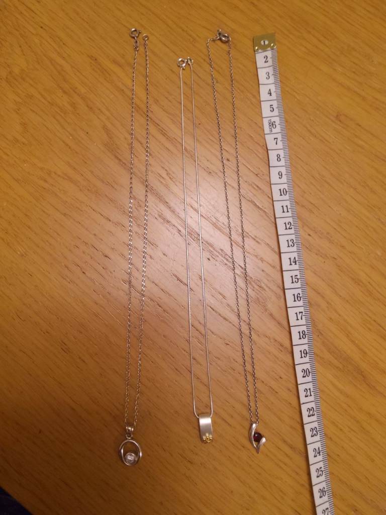 image for 3 925 stamped sterling silver chains and pendants. £10 each or offers