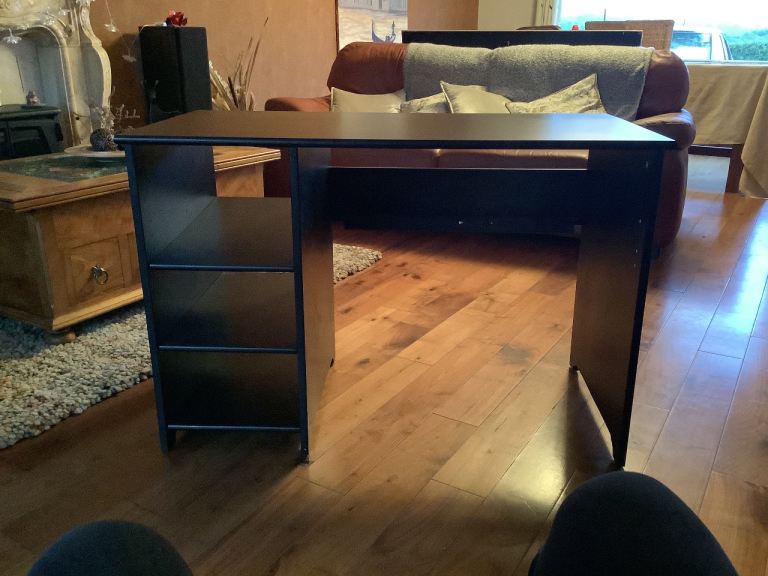 Black wooden desk with shelves. FREE for uplift