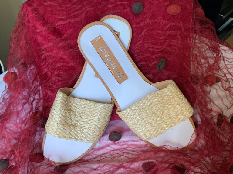New Look Womens Beige Woven Flat Sandals - UK 9 EU 42