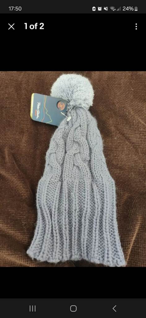 Peter Storm Purple Lilac Kids- Small Bobble Hat 7-10 yrs