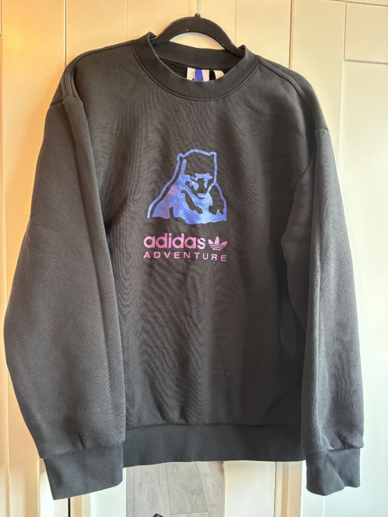 Adidas Adventure Sweatshirt – Black, Good Condition