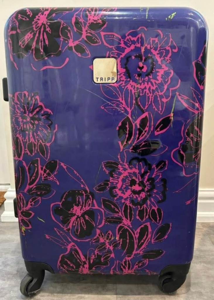 Large Tripp 4-Wheel Hardshell Suitcase – Purple/Pink Floral Spinner (77cm)