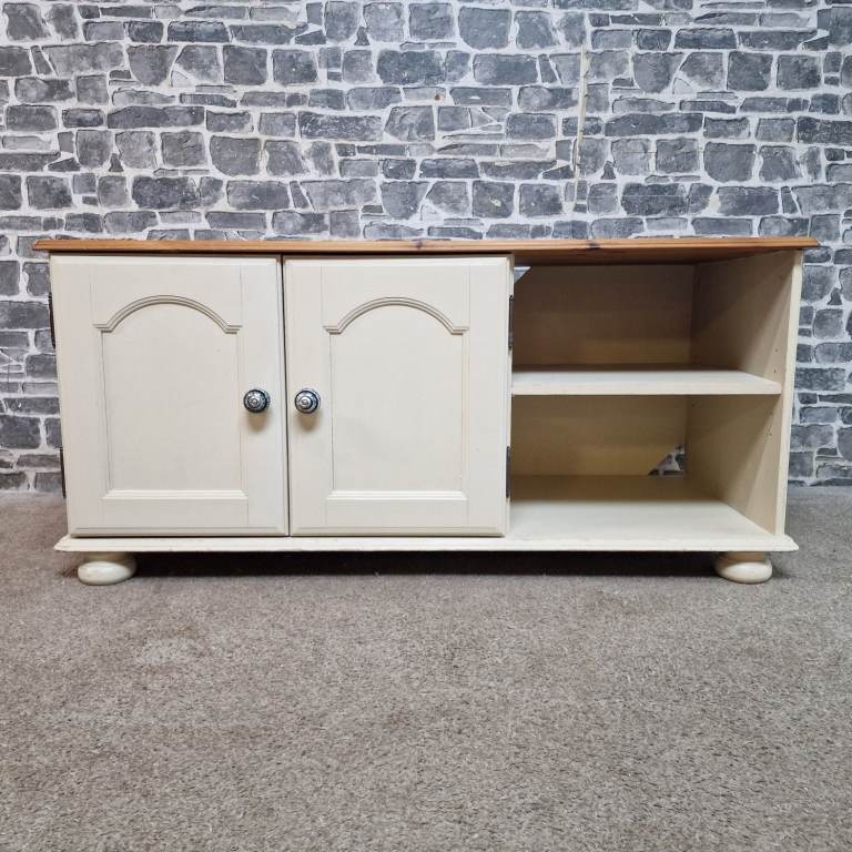 Solid Wood Painted TV Stand / Low Sideboard