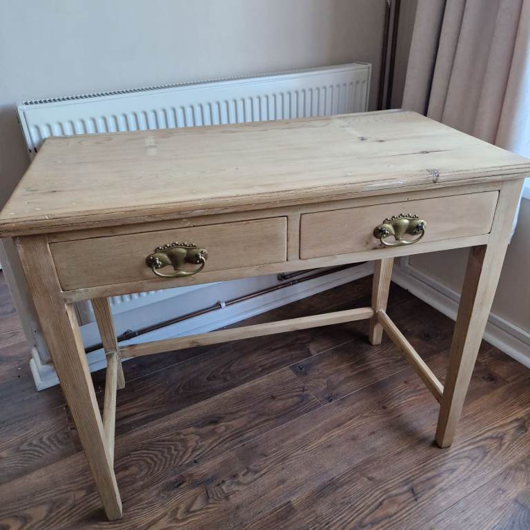 Vintage desk, solid wood pine sideboard console table