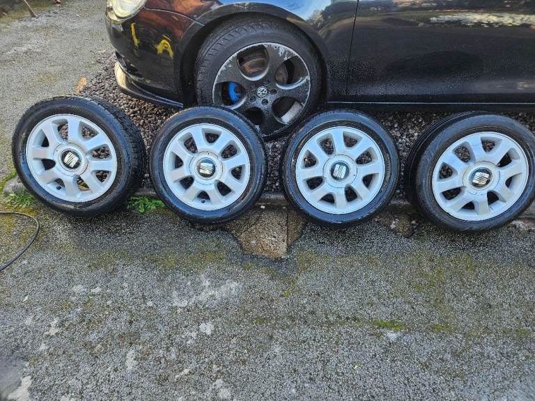 Seat arosa 14in sport alloy wheels and tyres set 4 pcd100 fitment 4 stud  