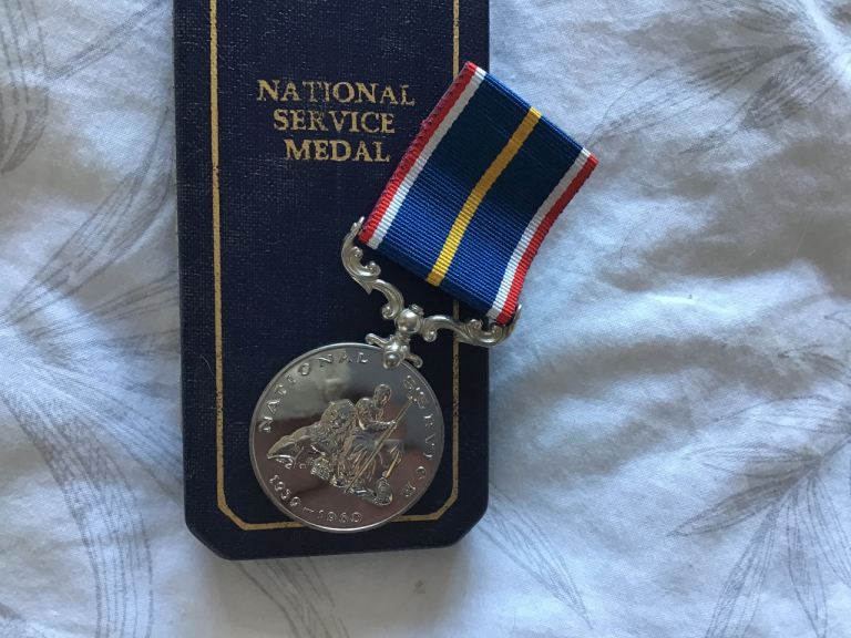 High Quality, cased National Service Medal, 1939-1960 All Forces Issue ARMY, NAVY, RAF  not engraved