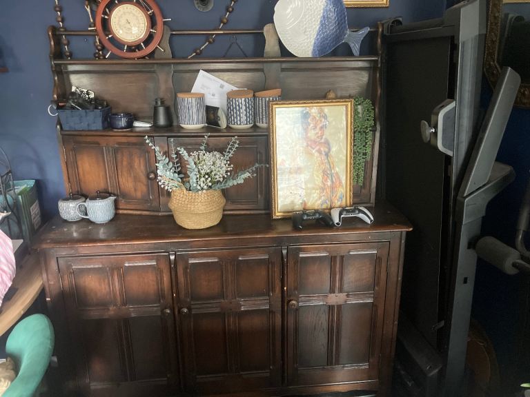 Dark solid wood dresser 