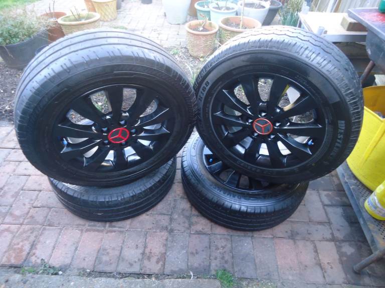 4 x 16 GENUINE Mercedes VITO/ VIANO Alloy Wheels and COMERCIAL Tyres  Will Fit VITO/ VIANO