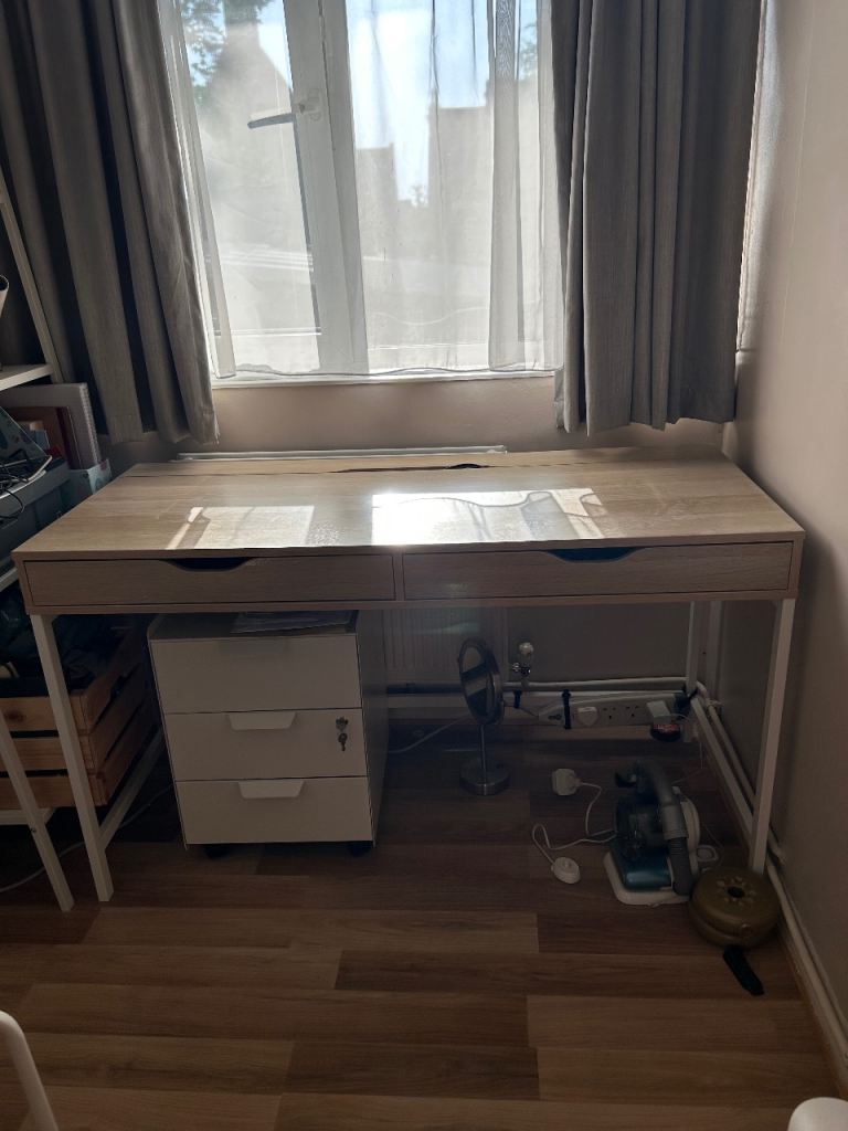 IKEA Alex Desk - White / Stained Oak