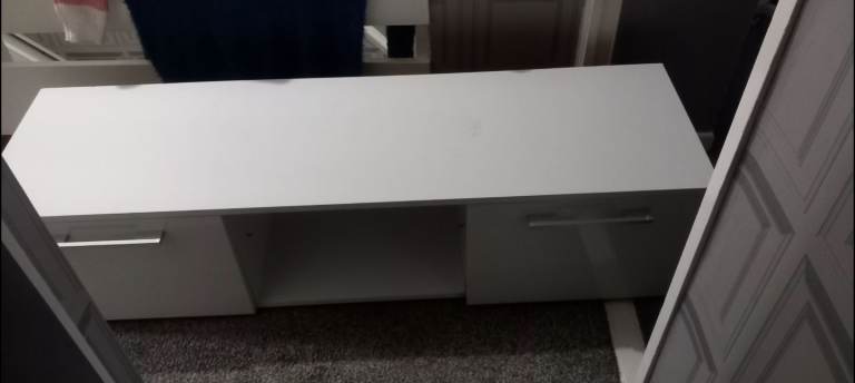 White tv stand 