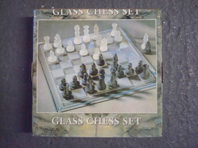 image for CHESS SET ALL BOXED. GLASS CHESS SET