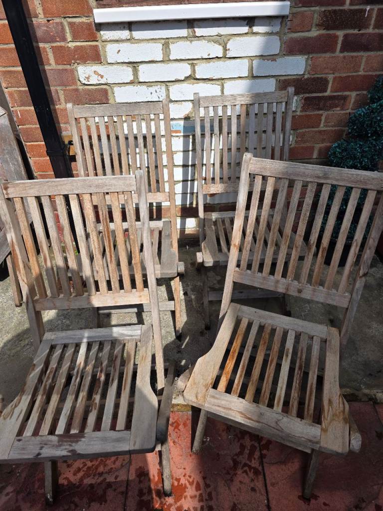 Folding Garden Table & 4 Folding Chairs 