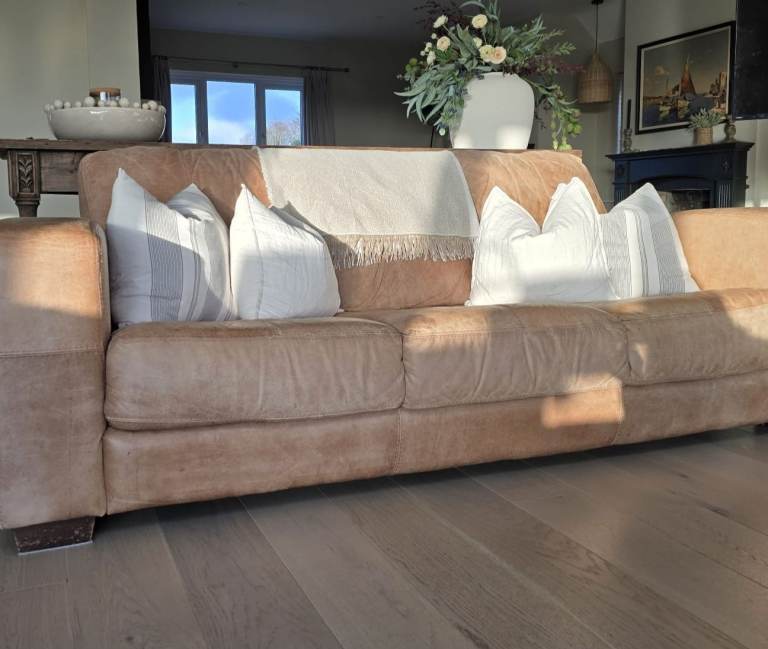 Tan Leather Sofa 3 Seater