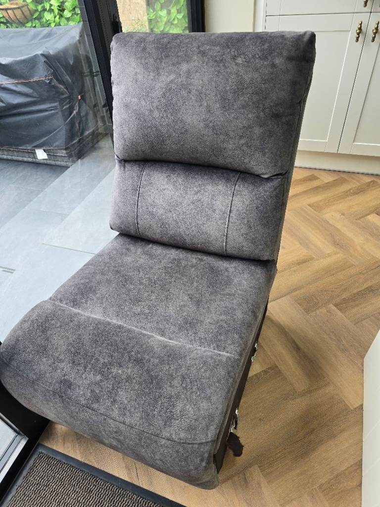 DFS Grey chenile sofa console seat