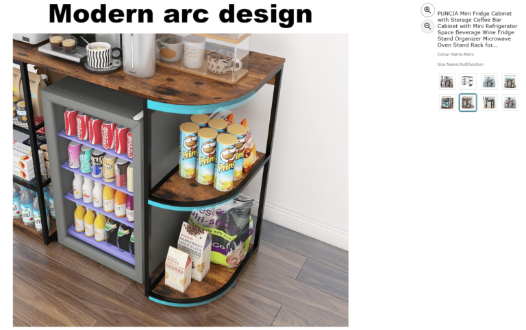 Mini Fridge Cabinet with Storage Coffee Bar Microwave Oven Stand Rack|| Brand new 45% off price 