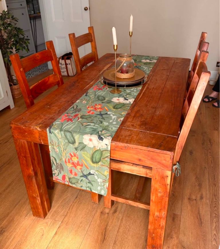 Solid Indian Wood Dining Table – Good Condition