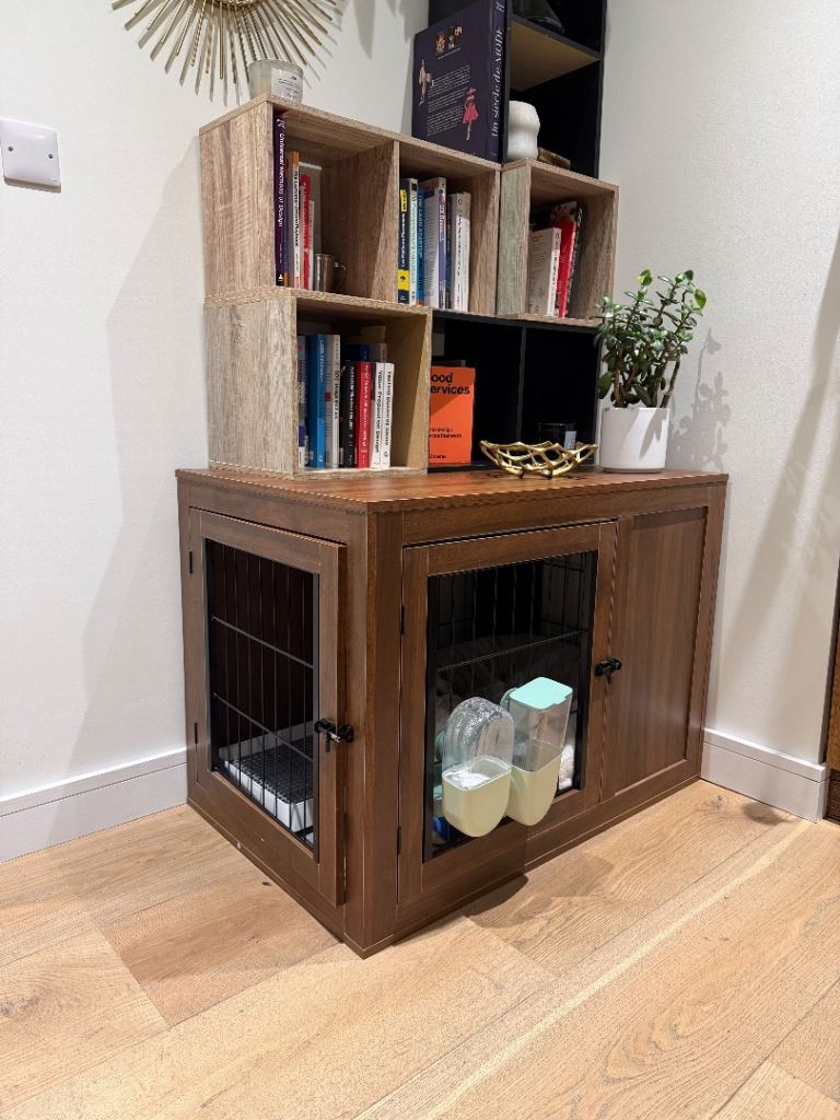 Wooden Dog Crate / Indoor Kennel with Storage Top – Furniture Style